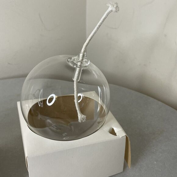 Crate & Barrel Handblown Clear Art Glass Oil Lamps -MCM Style - Old New Stock - Picture 6 of 11